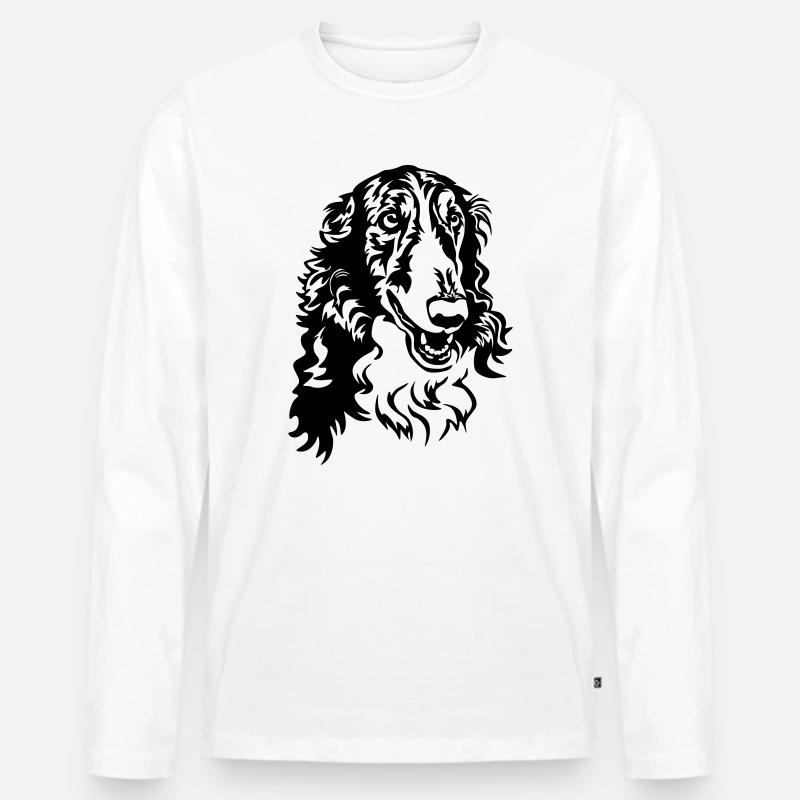 Barsoi Kopf - Männer Premium Bio Langarmshirt - Weiß