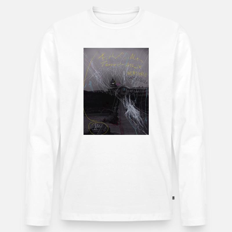 „were“wolf Attacke - „war“ Atacke, Estaca de Bares - Männer Premium Bio Langarmshirt - Weiß