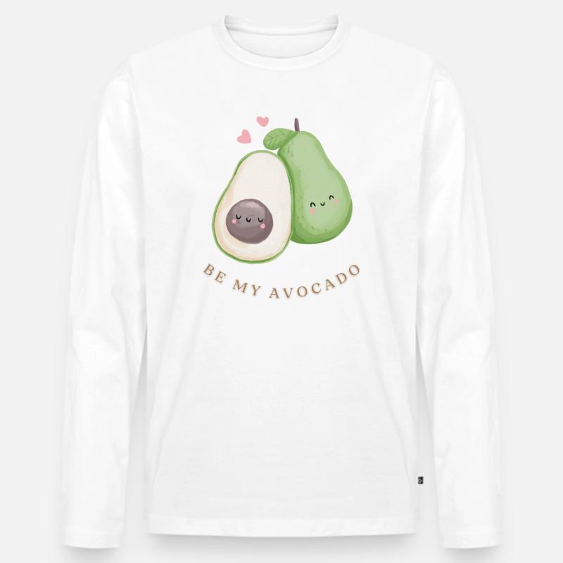 Be my avocado - Männer Premium Bio Langarmshirt - Weiß