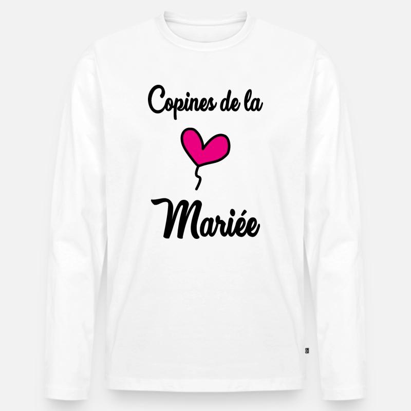 FREUNDINNEN DER BRAUT - Männer Premium Bio Langarmshirt - Weiß