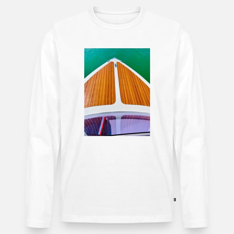 Motorboot - Männer Premium Bio Langarmshirt - Weiß