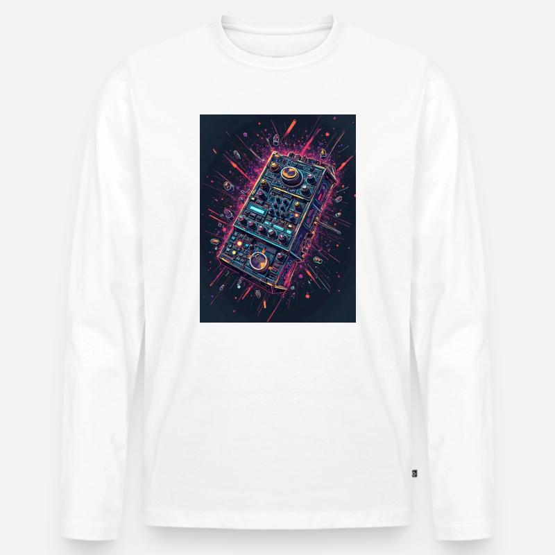 Digital DJ Controller Explosion - Männer Premium Bio Langarmshirt - Weiß