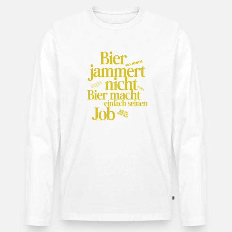 Bier_jammert_nicht - Männer Premium Bio Langarmshirt - Weiß