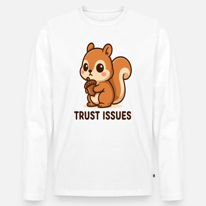 Eichhörnchen mit Trust Issues - Männer Premium Bio Langarmshirt - Weiß