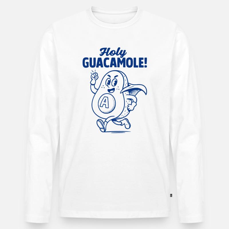 Heiliger Guacamole Avocado-Mascot - Männer Premium Bio Langarmshirt - Weiß