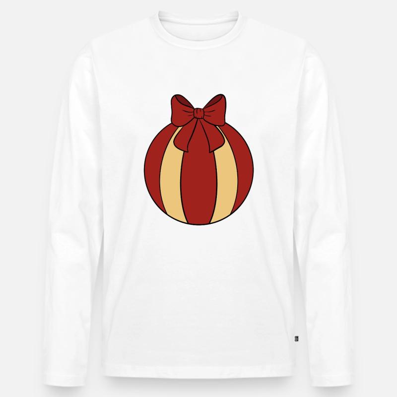 Weihnachtskugel  - Männer Premium Bio Langarmshirt - Weiß