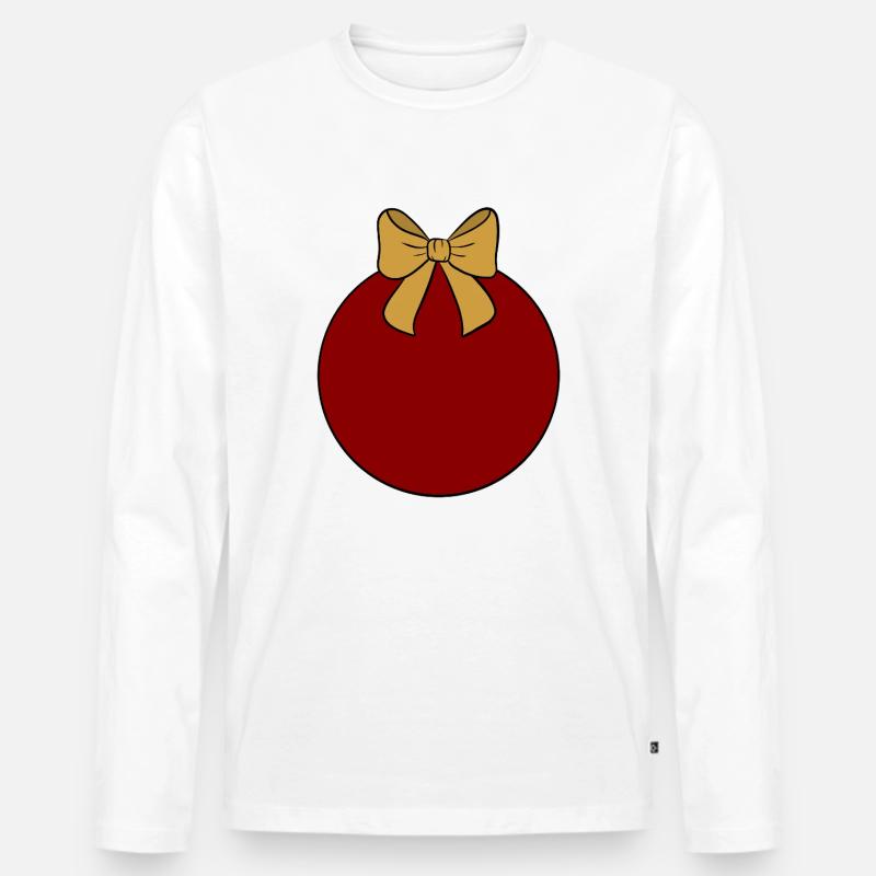 Weihnachtskugel  - Männer Premium Bio Langarmshirt - Weiß