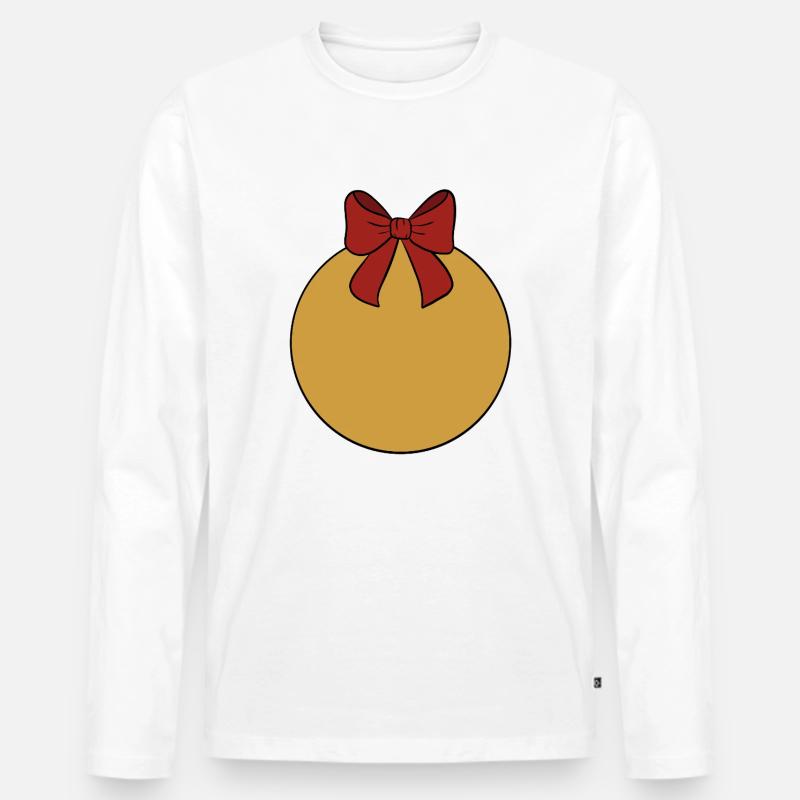Weihnachtskugel  - Männer Premium Bio Langarmshirt - Weiß