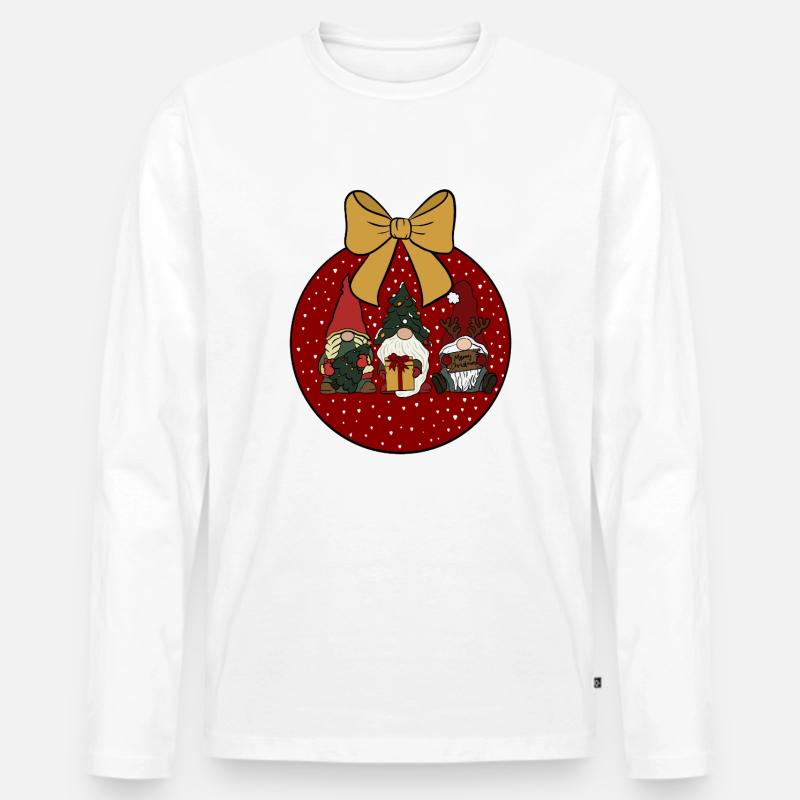 Weihnachtskugel  - Männer Premium Bio Langarmshirt - Weiß