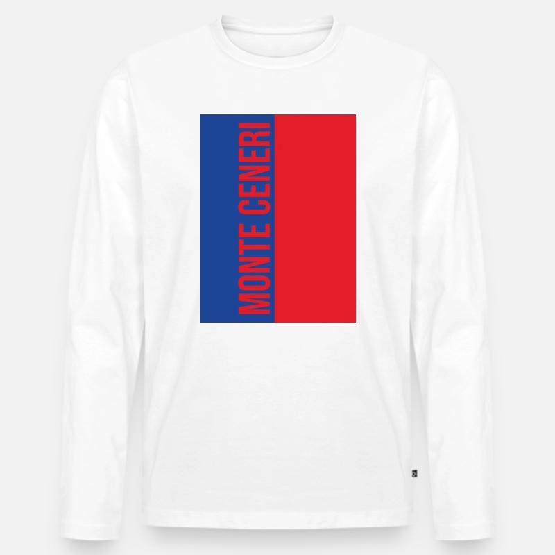 Monte Ceneri T-Shirt - Männer Premium Bio Langarmshirt - Weiß