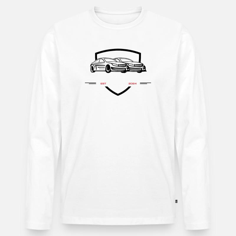 DENARO Performance Emblem 2024 - Männer Premium Bio Langarmshirt - Weiß