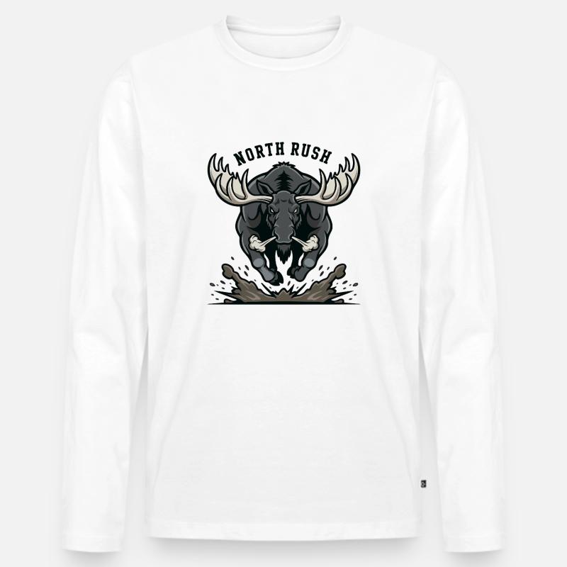 North Rush Nördliche Impulskraft - Männer Premium Bio Langarmshirt - Weiß