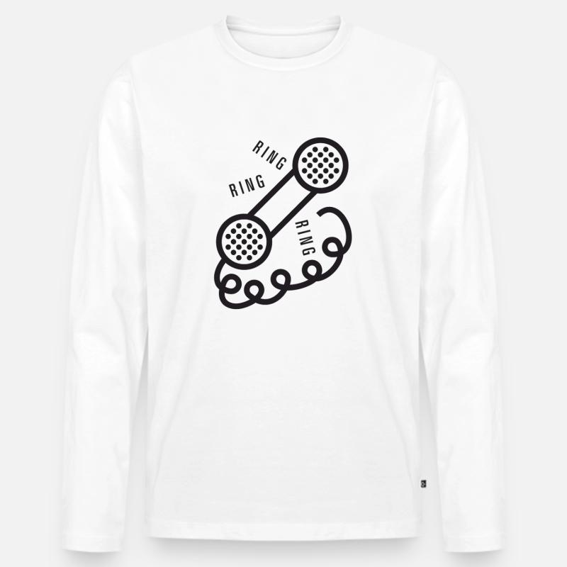 Ring Ring Ring - Männer Premium Bio Langarmshirt - Weiß