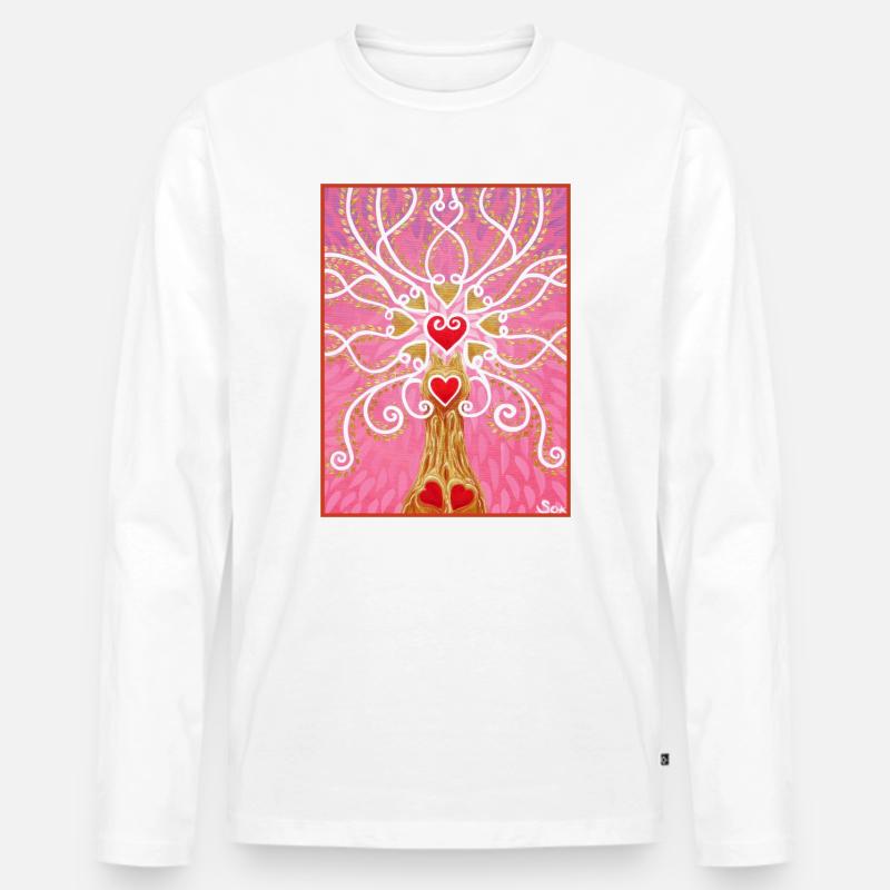 Lebensbaum Liebe - Sonja von Staden - Männer Premium Bio Langarmshirt - Weiß