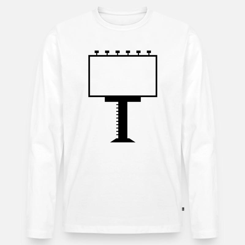 Werbetafel - Männer Premium Bio Langarmshirt - Weiß