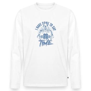 L’heure de la bière Grim Reaper est drôle - T-shirt manches longues Premium bio Homme - blanc - Devant - Nico (187cm)