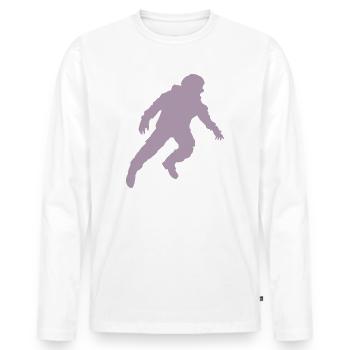 Floating Astronaut Silhouette Weightlessness - Men's Premium Organic Long Sleeve Shirt - white - Front - Nico (187cm)