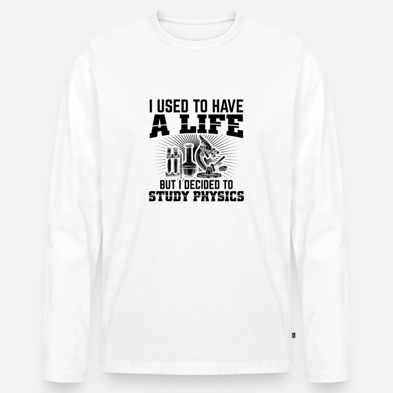 Physik Studenten | Studium Physiker Geschenkideen - Männer Premium Bio Langarmshirt - Weiß