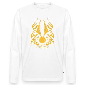 Harry Potter Golden Snitch I Open At The Close - Men's Premium Organic Long Sleeve Shirt - white - Front - Nico (187cm)