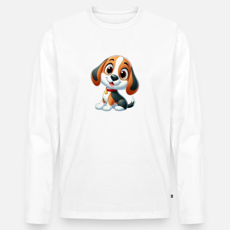 Beagle 5 - Männer Premium Bio Langarmshirt - Weiß