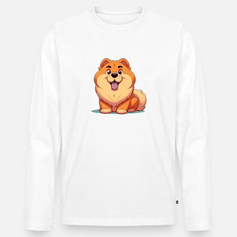 Chowchow 8 - Männer Premium Bio Langarmshirt - Weiß