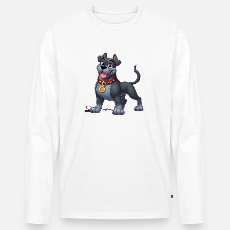 Cane Corso - Männer Premium Bio Langarmshirt - Weiß