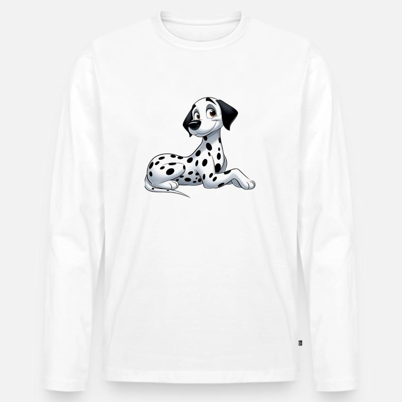 Dalmatiner - Männer Premium Bio Langarmshirt - Weiß