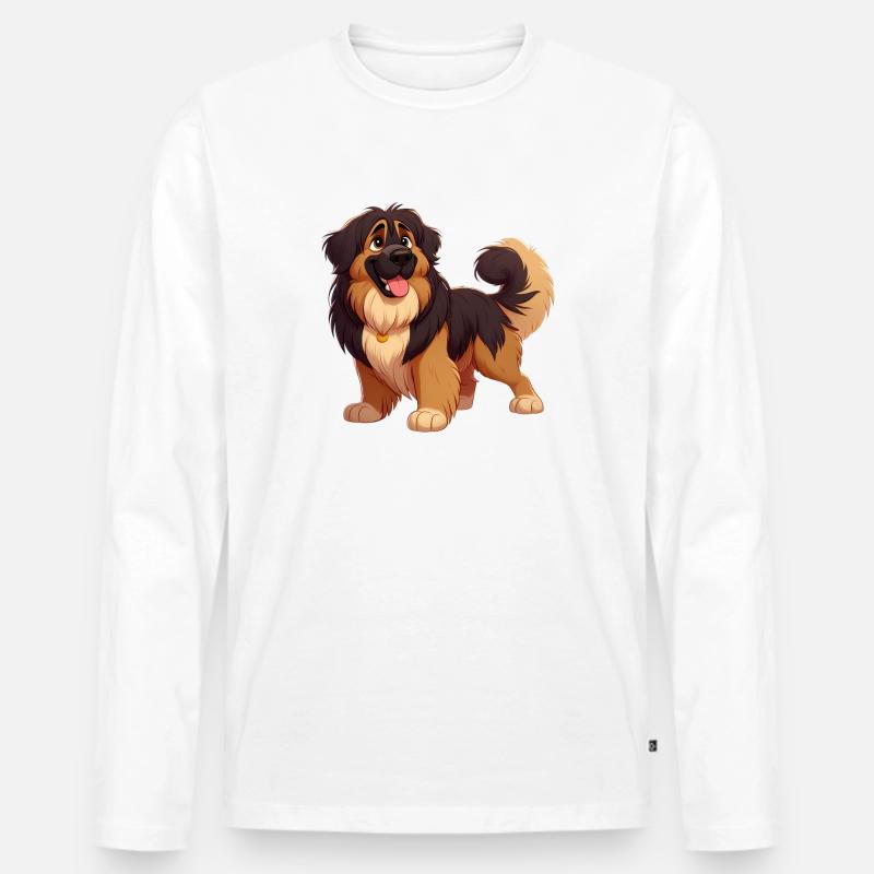 Leonberg 2 - Männer Premium Bio Langarmshirt - Weiß