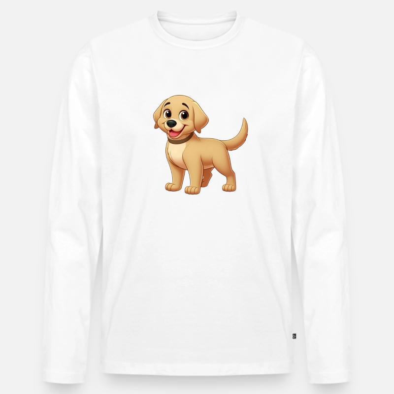 Labrador - Männer Premium Bio Langarmshirt - Weiß