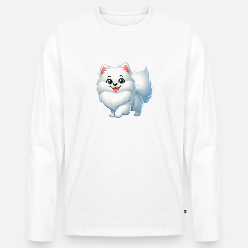 Spitz 5 - Männer Premium Bio Langarmshirt - Weiß