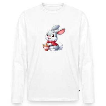 lapin 12 - T-shirt manches longues Premium bio Homme - blanc - Devant - Nico (187cm)