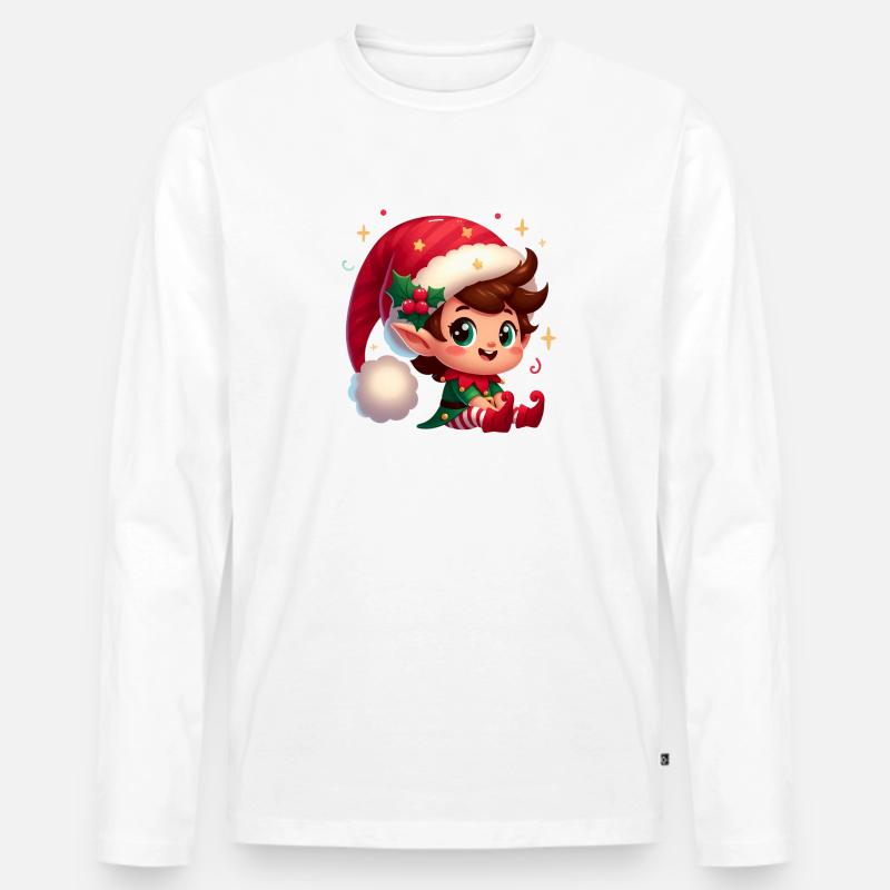 Elf 4 - Männer Premium Bio Langarmshirt - Weiß