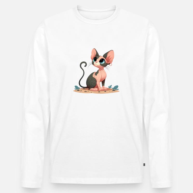 Sphynx 3 - Männer Premium Bio Langarmshirt - Weiß