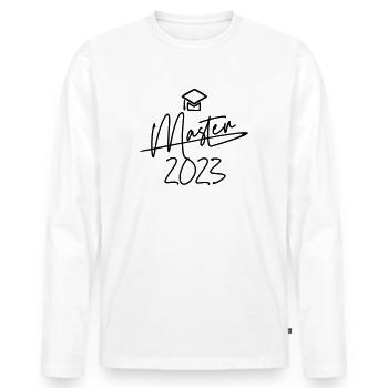 Master 2023 - T-shirt manches longues Premium bio Homme - blanc - Devant - Nico (187cm)
