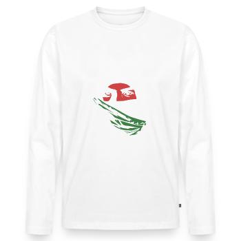 Freedom for Palestine - Peace - Men's Premium Organic Long Sleeve Shirt - white - Front - Nico (187cm)