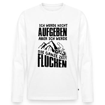 Nichtgeben Aber BLENHEN - Mountainbike - - Männer Premium Bio Langarmshirt - Weiß - Vorne - Nico (187cm)
