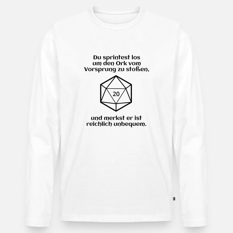 W20 - Ork - Rammen - Pech - Männer Premium Bio Langarmshirt - Weiß