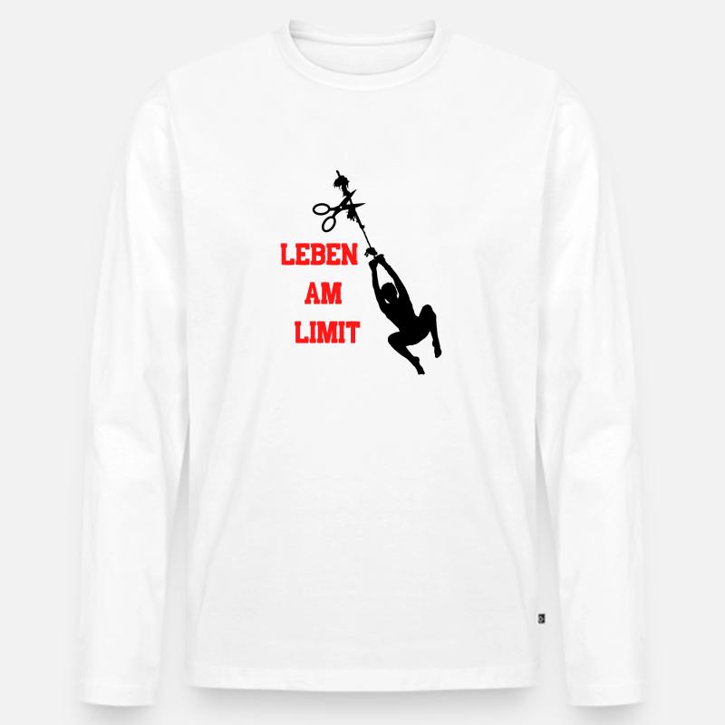 Leben am Limit - Männer Premium Bio Langarmshirt - Weiß