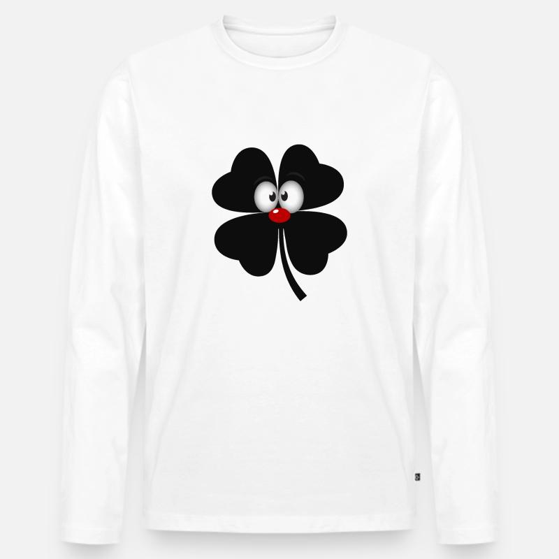 comic schwarze kleeblatt - Männer Premium Bio Langarmshirt - Weiß