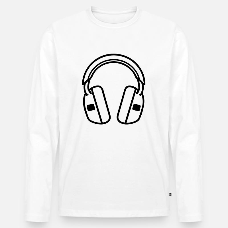Gaming-Headset - Männer Premium Bio Langarmshirt - Weiß