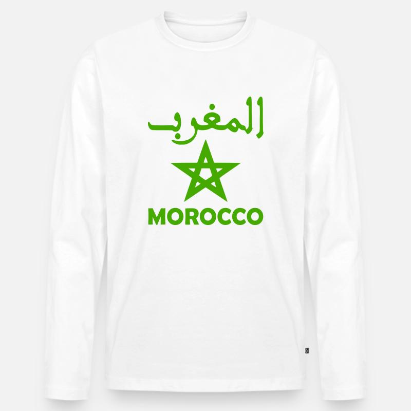 Marokko - Männer Premium Bio Langarmshirt - Weiß