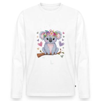 Koala Koala Koala Ours Koala Animal - T-shirt manches longues Premium bio Homme - blanc - Devant - Nico (187cm)