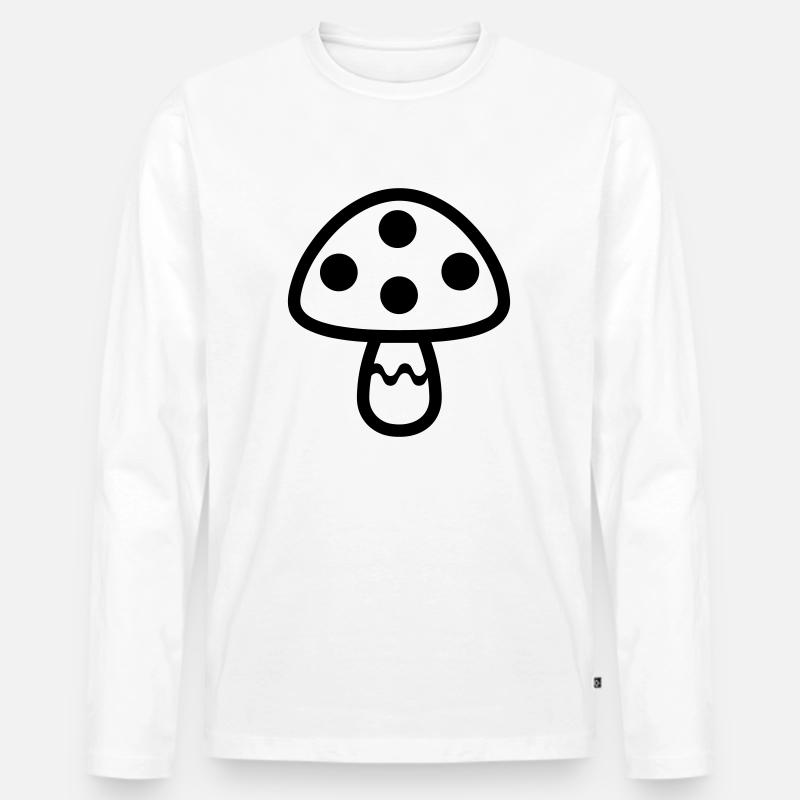 Pilz - Männer Premium Bio Langarmshirt - Weiß