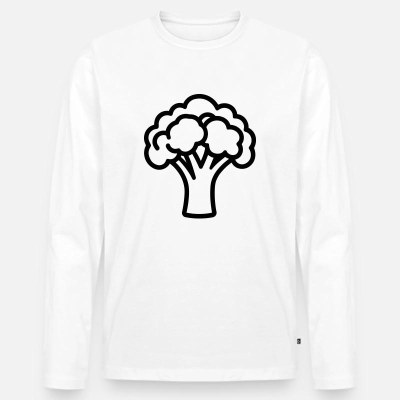 Brokkoli - Männer Premium Bio Langarmshirt - Weiß