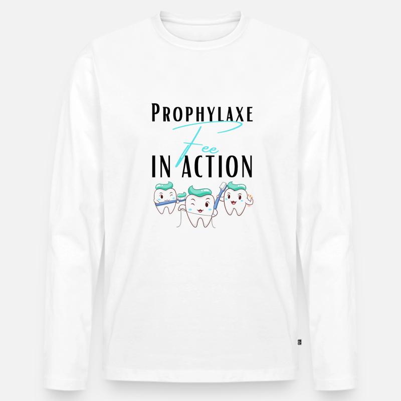 Propyhlaxe Fee Prophylaxe Assistentin ZMF - Männer Premium Bio Langarmshirt - Weiß
