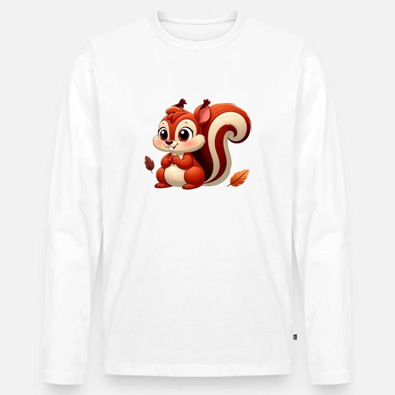 Eichhörnchen 9 - Männer Premium Bio Langarmshirt - Weiß