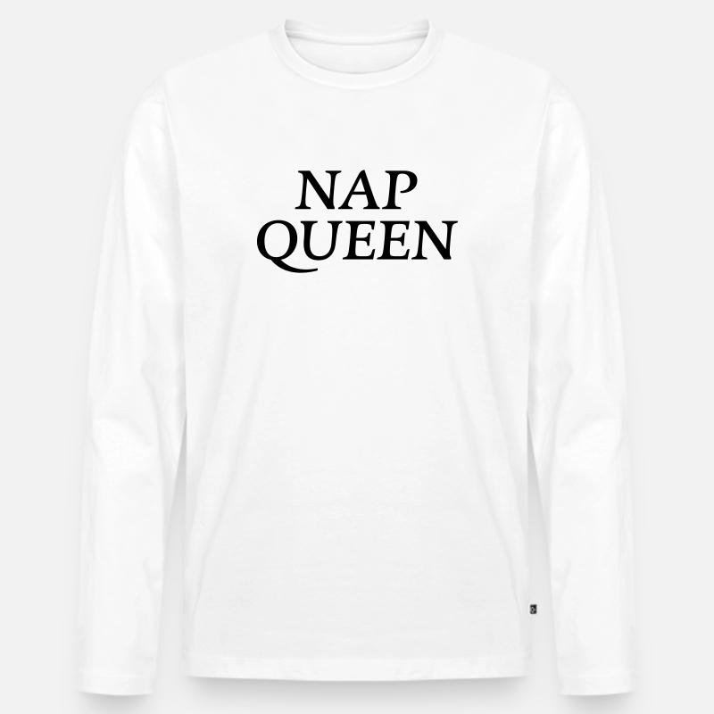 Nap Queen - Männer Premium Bio Langarmshirt - Weiß