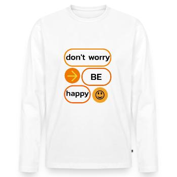 I love clothes / Don ́t worry - Men's Premium Organic Long Sleeve Shirt - white - Front - Nico (187cm)