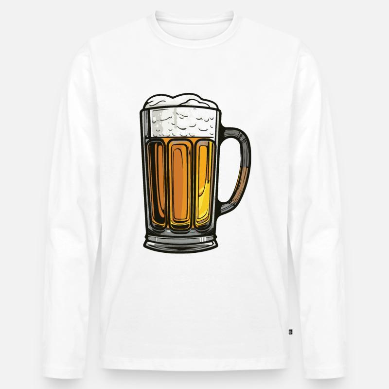 Bier Glas Symbol - Männer Premium Bio Langarmshirt - Weiß