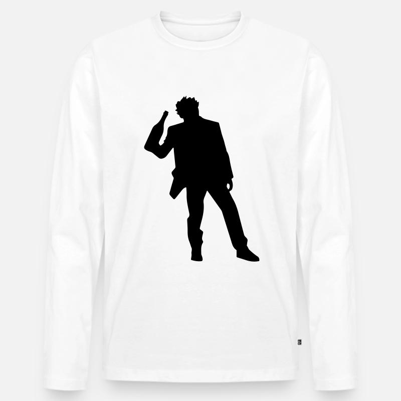 Drinking Party Saufen Silhouette - Männer Premium Bio Langarmshirt - Weiß